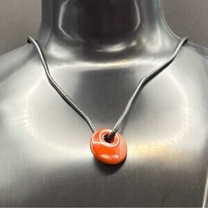 🔴 Red Jasper Donut Pendant Necklace 🔴